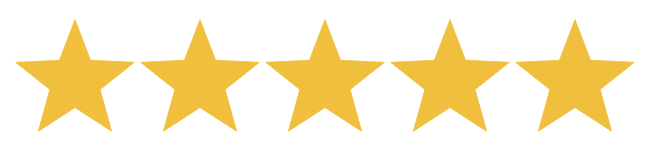 5 golden star icons for great reviews