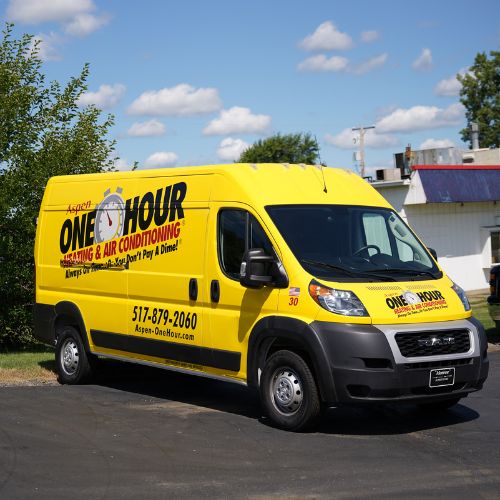 Company van for aspen one hour heat and air conditioning